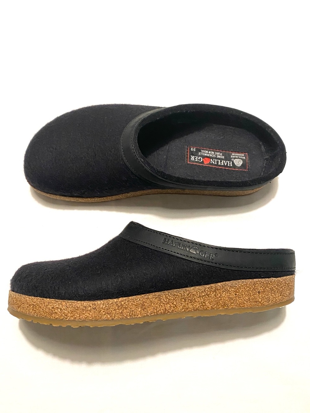 Haflinger GZL Wool Felt Clogs Black Women’s EU 39 / US 8 Comfort Slip On